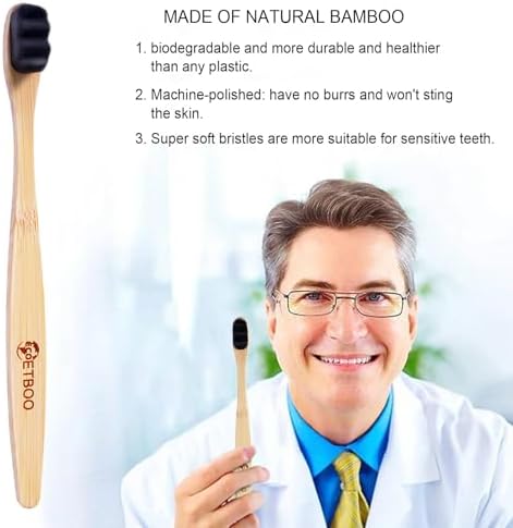 Extra Soft Bristles Bamboo Toothbrushes 10Pack