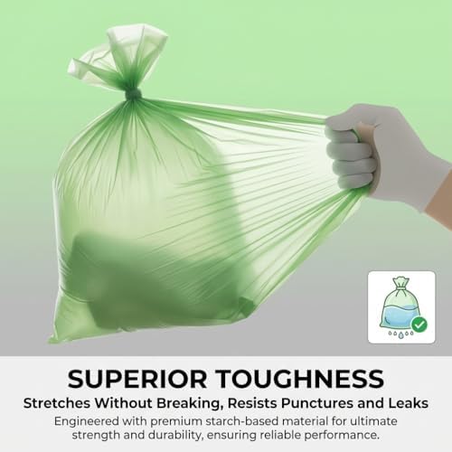 Compost Bags, Compostable Small Trash Bags for Kitchen Compostable Food Scrap Bags For Counter Top Compost Bin Small Kitchen Food Scrap Waste Bags for Compost (1.2G-100count)