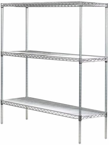 Omega 12" Deep x 24" Wide x 54" High 3 Tier Gray Starter Shelving Unit