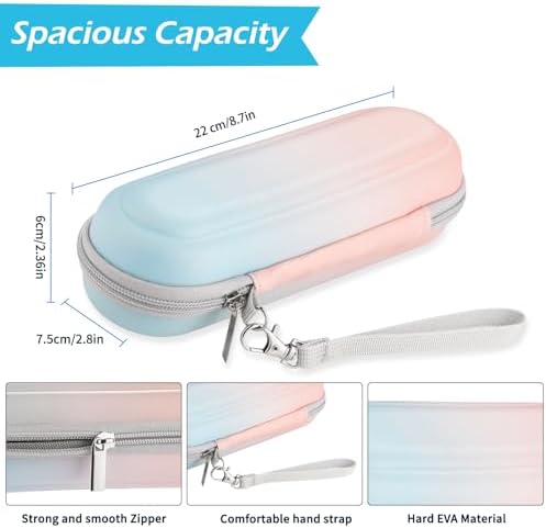 Toothbrush Travel Case for Oral B/Oral-B Pro 1000 1500 5000 7000 & Philips Sonicare 4100 1100 5300 5100 6100/iO Electric Toothbrush, Hard Protective Storage Bag (Gradient case with toothbrush cap)