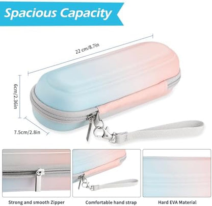 Toothbrush Travel Case for Oral B/Oral-B Pro 1000 1500 5000 7000 & Philips Sonicare 4100 1100 5300 5100 6100/iO Electric Toothbrush, Hard Protective Storage Bag (Gradient case with toothbrush cap)