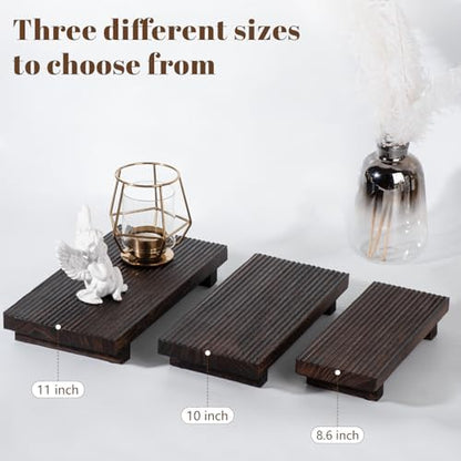 Bathroom Tray Farmhouse Decor Kitchen Soap Holder, 11" * 5.5" Dark Brown