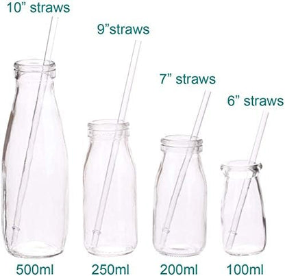 DAKOUFISH 6 Inch Reusable Clear Plastic Drinking Straws for Short Mini 6 oz-8 oz Mason Jar Tumblers,Set of 12 Pcs Straws with Cleaning Brush (6inch, 7color)