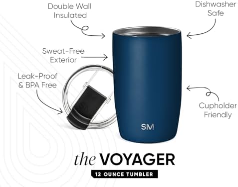 Simple Modern Travel Coffee Mug with Lid | 12oz | Blue