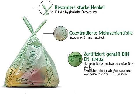 bioMat 4 Gallon Compostable Food Scrap Bags, 50 Count