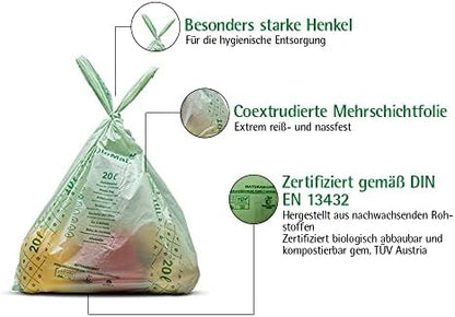 bioMat 4 Gallon Compostable Food Scrap Bags, 50 Count