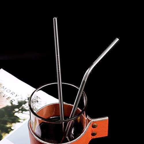 VEHHE Metal Straws, Stainless Steel Reusable Straws Set (2 Straight|2 Bent)