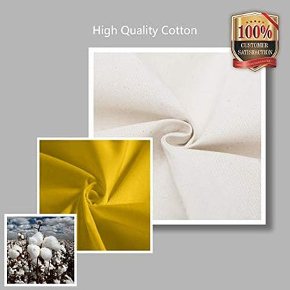 TOPDesign 3-Pack Canvas Tote Bags with an External Pocket, Reusable Grocery Shopping Bags, Top Zipper Closure, Daily Essentials (Yellow/Natural)