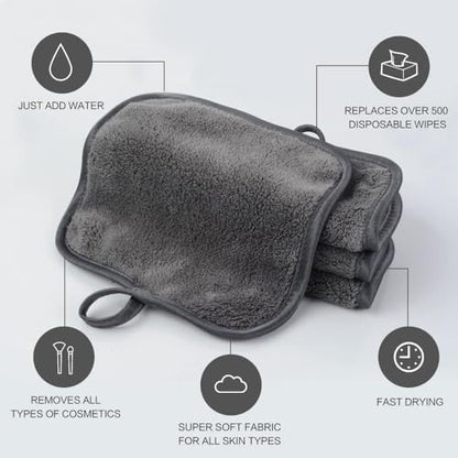 SINLAND Makeup Remover Cloth Reusable Microfiber Face Cloth for Washing Face Makeup Remover Towels Soft Face Washcloth with Mesh Bag 12 Pack 6" x 6"