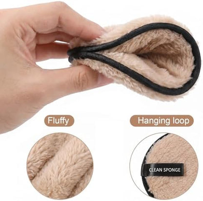 8PCS Makeup Remover Pads, Reusable Double-Sided Facial Cleansing Puffs, Microfiber Rounds Make Up Remover Pads, Soft Face Cleansing Puffs for All Skin Types (Pink, Black, Beige, White)