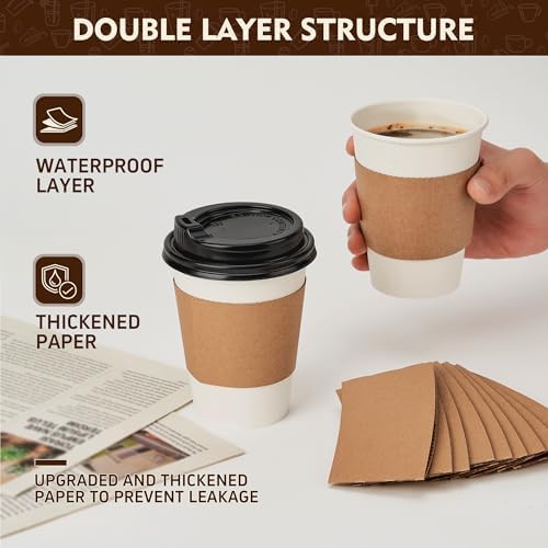 YEEHAW 12 oz Disposable Paper Coffee Cups, 100 Pack