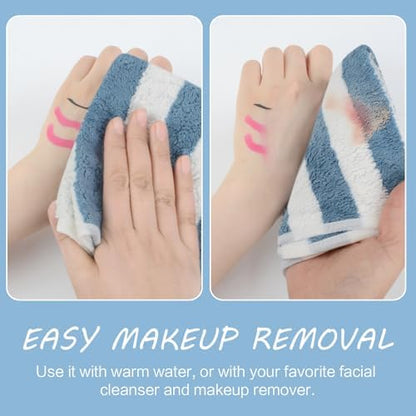 Microfiber Facial Cloths Fast Drying Washcloth 12x12inch Stripes 6 pack