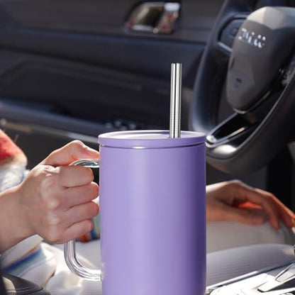 Tomorotec 8PCS Stainless Steel Straws Fit for 40oz Stanley Tumblers, Silver