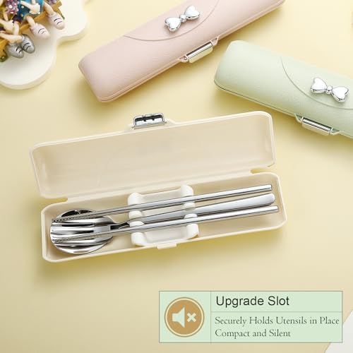 DEVICO Travel Silverware Set with Case,Portable Lunch Utensils Set for Work