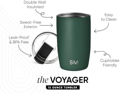 Simple Modern Travel Coffee Mug with Lid | 12oz | Green
