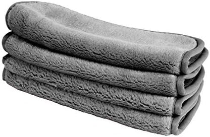 Eurow Reusable Makeup Remover Cloths, Soft Microfiber Face Towels for All Skin Types, Chemical-Free, Protective, Machine Washable, Gentle & Effective Facial Cleansing, 8"x8", Gray, 4-Pack