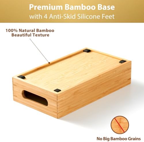 Umilife Small Bamboo Seasoning Packet & Tumbler Lid Organizer in Cabinet