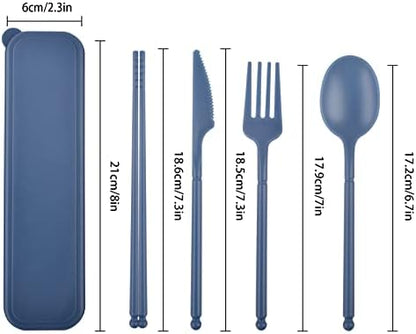 Portable Utensils Set with Case, 2 Sets Camping Travel Utensils Set