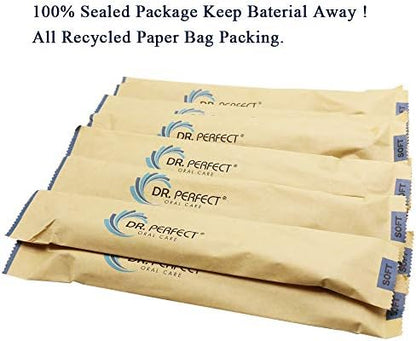 DR PERFECT Natural Bamboo Toothbrush Soft Bristles for Adults Pack of 12