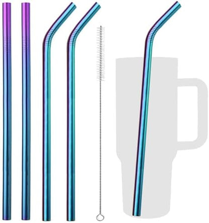 VEHHE 4 Pack 12.5-inchs Long Reusable Straws, Stainless Steel Straws