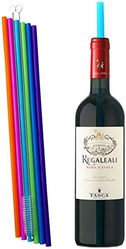 Extra Long 14.5 Inch Reusable Silicone Straws for Wine Bottle,1 Gallon/128 64 75 OZ Water Bottle,Mugs,1/Half Gallon Hydro Water Jug, Flexible Tall Giant Big Gallon Jug Drinking Straw With Brush-8 Pack