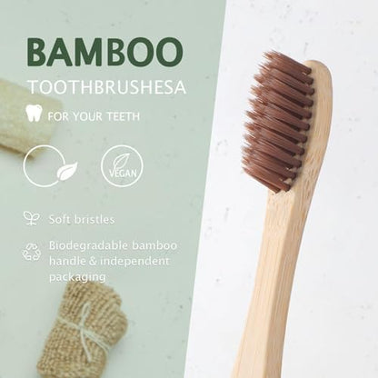 Sieral 120 Pcs Bamboo Toothbrushes Bulk, Individually Wrapped,Number