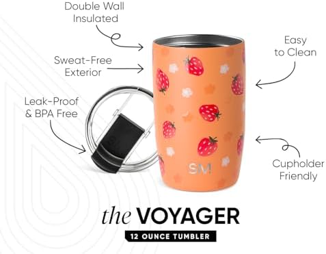 Simple Modern Travel Coffee Mug with Lid | 12oz | Strawberries