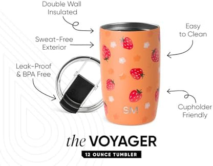 Simple Modern Travel Coffee Mug with Lid | 12oz | Strawberries