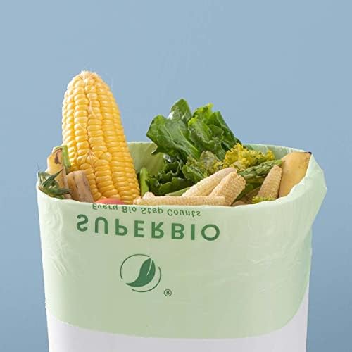 SUPERBIO 2.6 Gallon Compostable Bags, 100 Count, 2 Pack