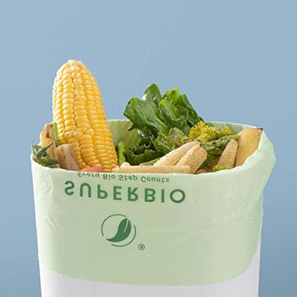 SUPERBIO 2.6 Gallon Compostable Bags, 100 Count, 2 Pack