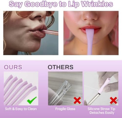 NiHome 6PCS Silicone Anti-Wrinkle Straws Fit for Stanley 40oz 30oz Tumblers