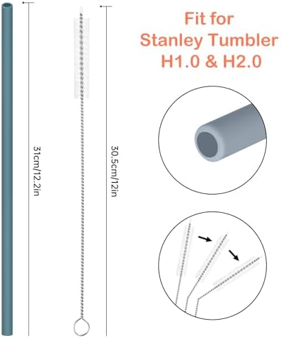 Tomorotec 7PCS Silicone Drinking Straws Fit for Stanley 40 oz 30 oz Tumbler