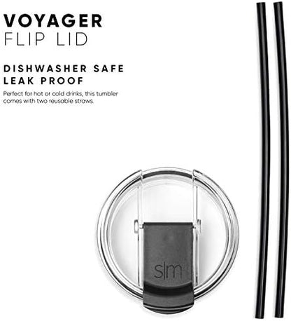 Simple Modern Travel Coffee Mug Tumbler with Flip Lid | Reusable Insulated Stainless Steel Cold Brew Iced Coffee Cup Thermos | Gifts for Women Men Him Her | Voyager Collection | 16oz | Canary