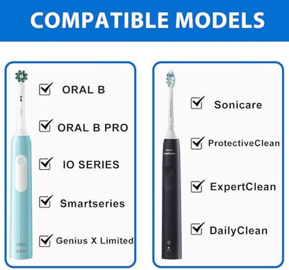 Toothbrush Travel Case for Oral B/Oral-B Pro 1000 1500 5000 7000 & Philips Sonicare 4100 1100 5300 5100 6100/iO Electric Toothbrush, Hard Protective Storage Bag (Silver-2)