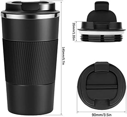 YINJOYI 12oz Travel Coffee Cups Insulated Tumbler Thermal Mug to Go with Lid Leak Proof Reusable Stainless Steel Coffee Mug Spill Proof for Hot and Iced Cold Drinks (Purple, 380ml)