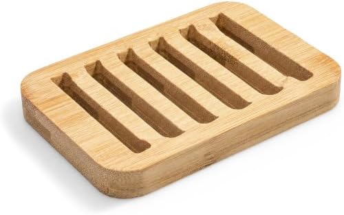 Bamboo Soap Dish, Soap Holder Soap Case Sponge Tray Sponge Drain Rack for Kitchen & Bathroom