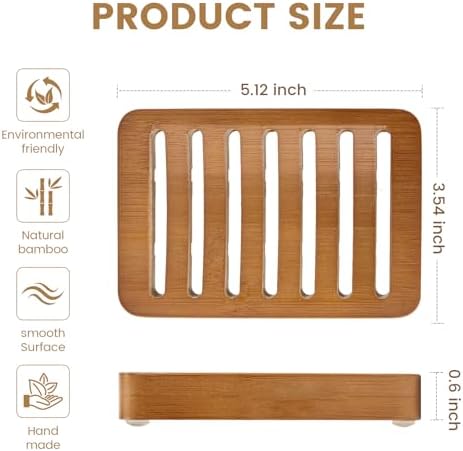 Curved Slotted Wood Soap Dish, 1 Pack, Warm Brown