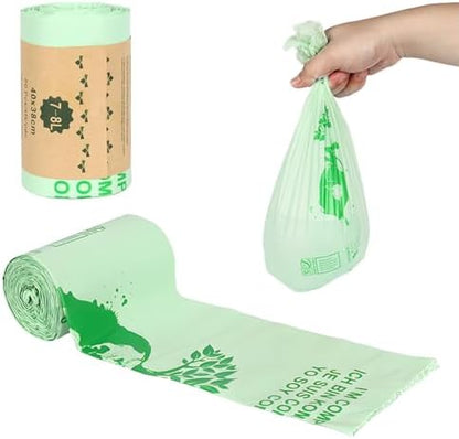 Handle Tie Compostable Food Scrap Bags For Counter Top Compost Bin, Small Compost Bags, 100 Count, 10 Liter Small Kitchen Food Scrap Waste Bags for Compost