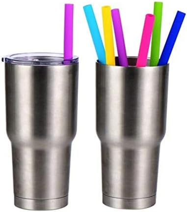 tifanso 14PCS 10" Extra Wide Reusable Silicone Straws for 20/30oz Tumblers