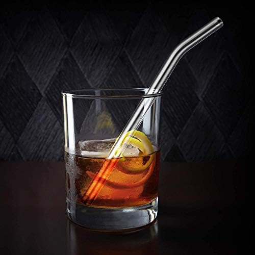 HeykirHome 8-Pack Reusable Glass Straw,Size 8.5''x10 MM,Including 4 Straight and 4 Bent with 2 Cleaning Brush- Perfect For Smoothies, Tea, Juice
