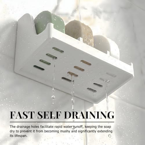 Soap Holder for Shower Wall, 3-Compartment Soap Dish [Patent Pending]