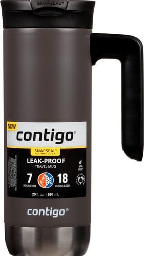 Contigo Superior 2.0 Stainless Steel Travel Mug with Handle with SNAPSEAL Lid,20oz.,(Pack of 4)