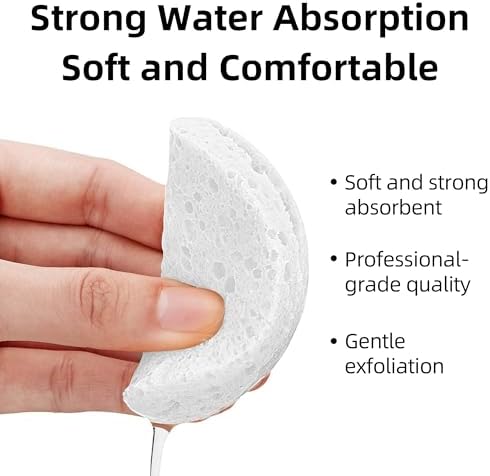 120-Count White Compressed Facial sponges for Daily Cleaning