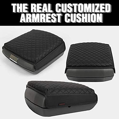 KMMOTORS Center Console Armrest Cover Compatible with RAM Classic 1500 2500 3500 (2019, 2020, 2021, 2022, 2023, 2024, 2025) – Black – Full Floor Console Only