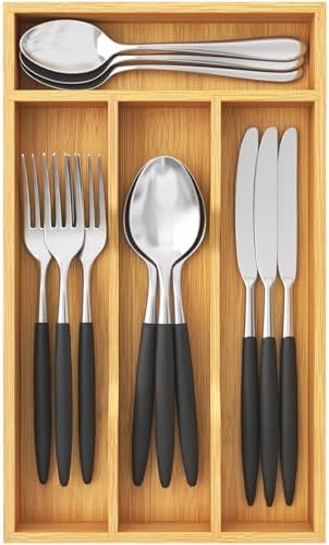 Lifewit Bamboo Silverware Tray for Drawer, 6.7 x 12