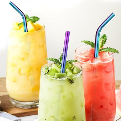 VEHHE 4 Pack 12.5-inchs Long Reusable Straws, Stainless Steel Straws