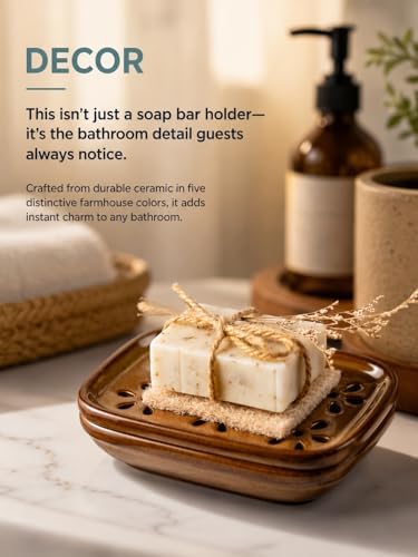 Miamolo Soap Dish with Draining, Bar Soap Holder Keeping Soap Bars Dry