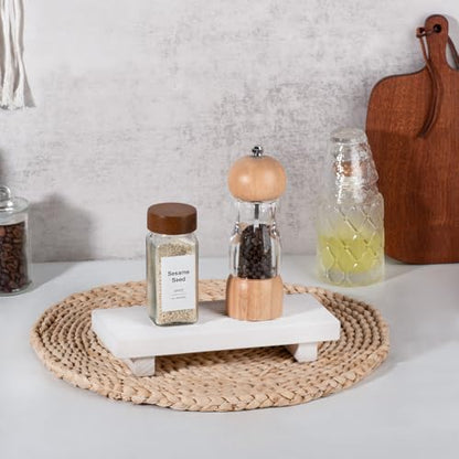 Bathroom Tray Farmhouse Decor Kitchen Soap Holder, 8.7" * 3.6" White