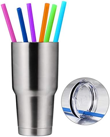 12 Inch Extra Long Reusable Silicone Straight Straws for Extra Tall Tumbler 40 OZ Hydro Flask,32 OZ Blender Bottle Nutribullet, Nutri Ninja Cups