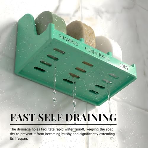 Soap Holder for Shower Wall, 3-Compartment Soap Dish [Patent Pending]